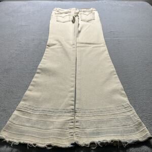 Y2k 2000s Beyond Baggy Jeans Women 25x32 USA Raw Hem Flare Hamilton Wide Relaxed